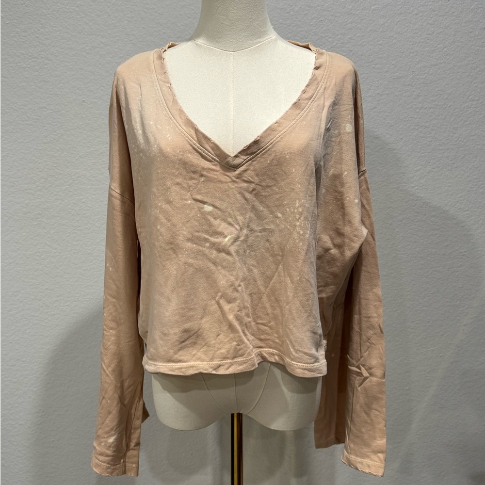 Joe's Jeans Tan Bishop Sleeve Asymmetrical Blouse